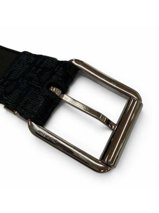 Dior Homme Canvas Leather Oblique Pin Buckle Belt Black Silver main image 9